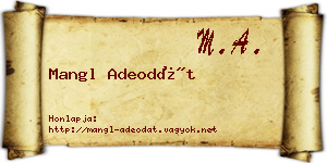 Mangl Adeodát névjegykártya